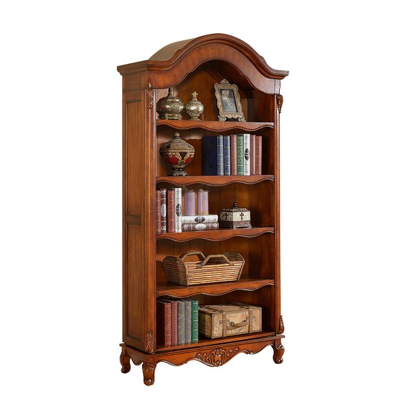 Contemporary Closed Back Bookshelf Vertical Solid Wood Bookcase for Office