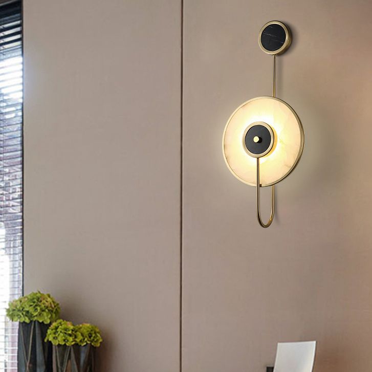 Black and Gold Wall Sconce Poconce Postmodern Marble LED Wall Montated Light per camera da letto