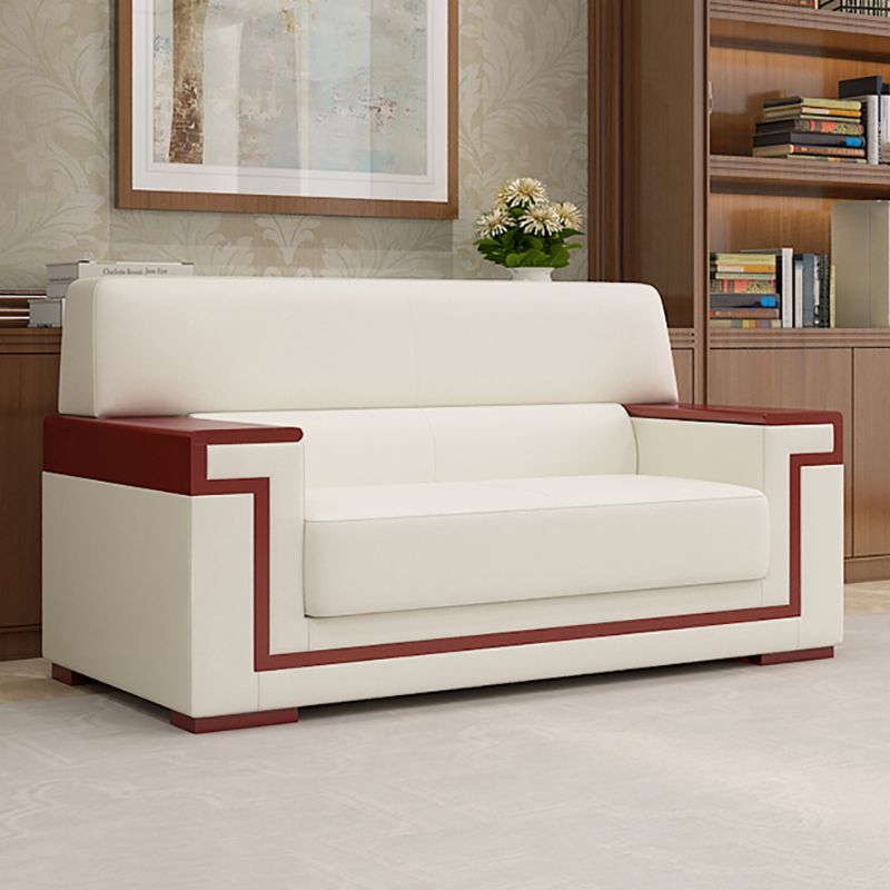 Contemporary Tight Back Standard Sofa 35.43"High Square Arm Sofa, Beige