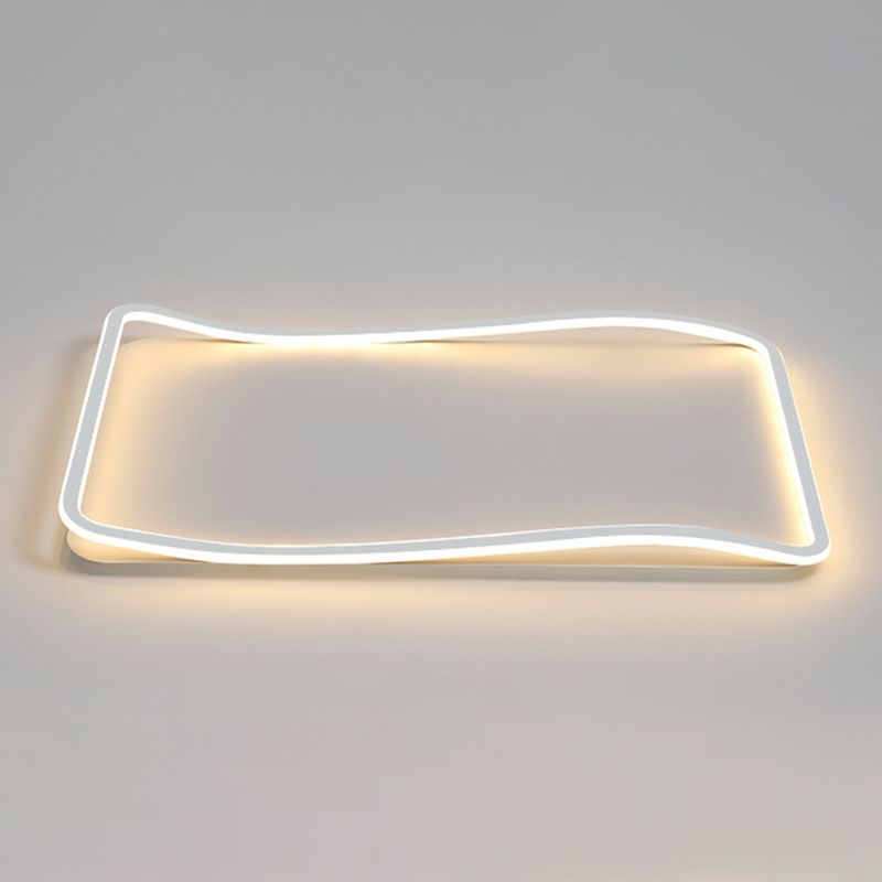 Flush rectangulaire Mount Light Modern Style Metal 1 Light Led Flush Ceiling Lights in White