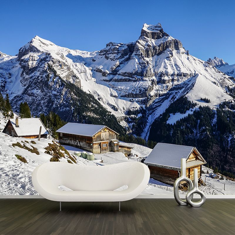 Water Resistant Mountain Mural Wallpaper Modern Wall Decor for Living Room