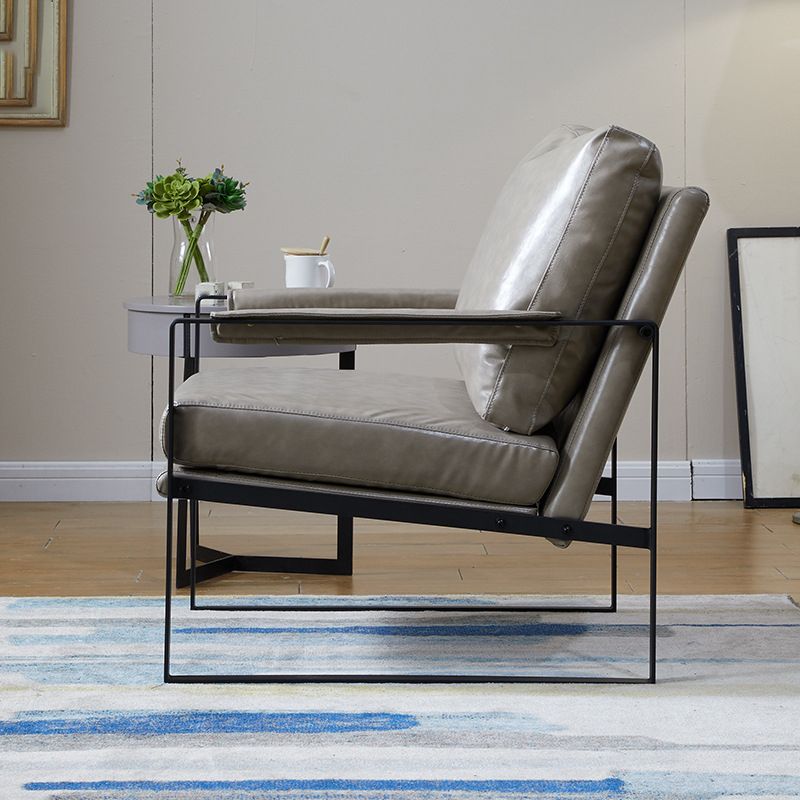 Arms Included Arm Chair Metal Frame Chair with Pillow Back for Living Room, 28.34" Wide