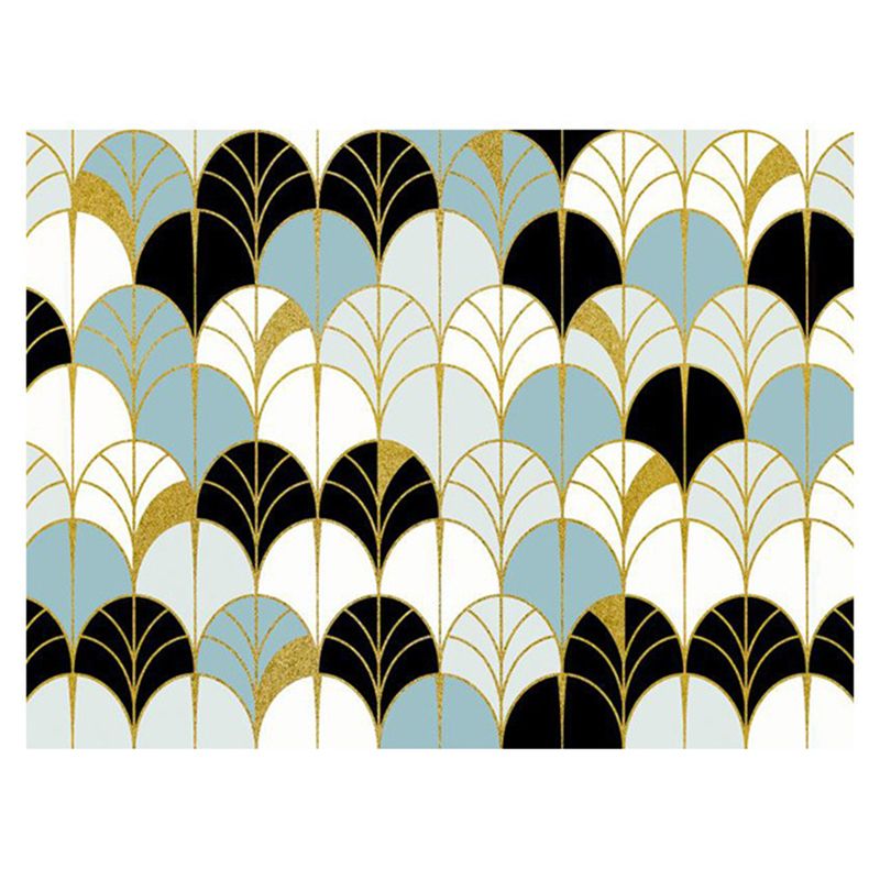 Unverwechselbarer, farbenfroher, moderner Teppich mit Funky-Geometrie-Muster für den Innenbereich, Polyester-Teppich mit rutschfester Rückseite für die Inneneinrichtung