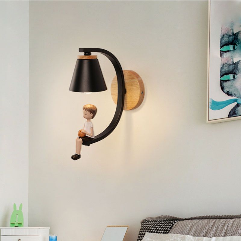 Carsine de résine Cartoon moderne à 1 lumière LED MUR MUR ARMÉE MUR ARMÉ