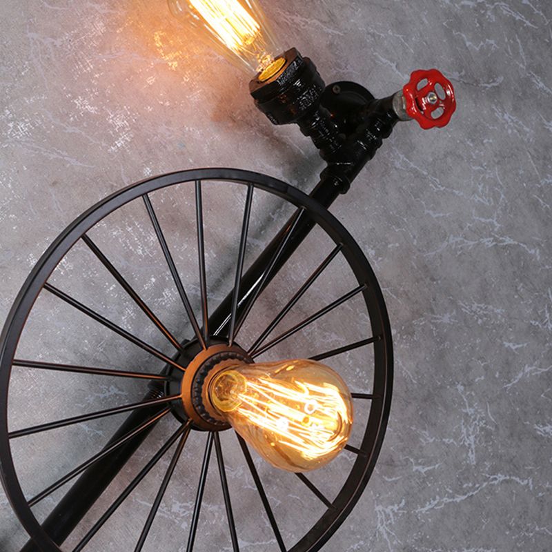 Illuminazione a parete in metallo multiple industriale pipa da acqua sfumatura lampada montata a parete