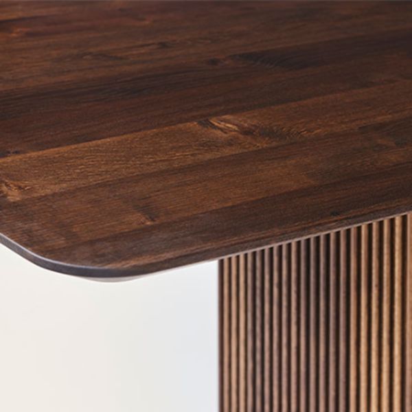 Rectangle Dining Table Modern Oak Solid Wood Double Pedestal Dining Table