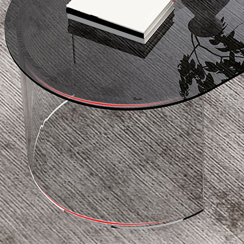 Modern Coffee Table 17.71" High Coffee Table with Acrylic 2 Legs