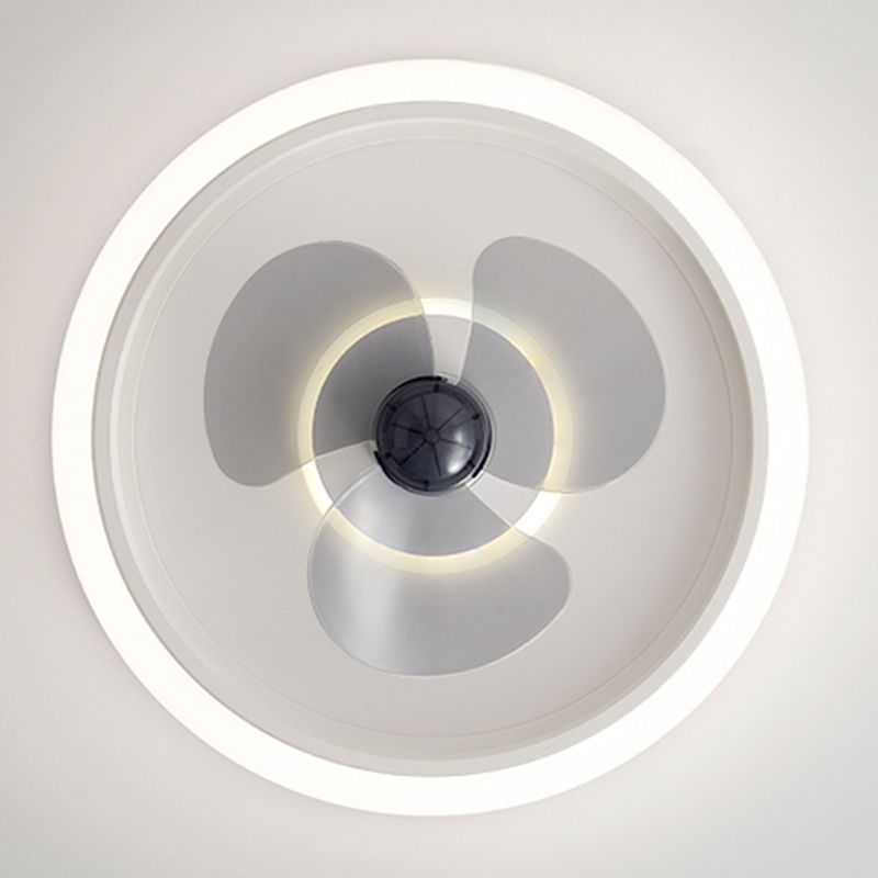 Metal Round Shape Ceiling Fan Modern Style 2 Lights Ceiling Fan Lamp for Bedroom