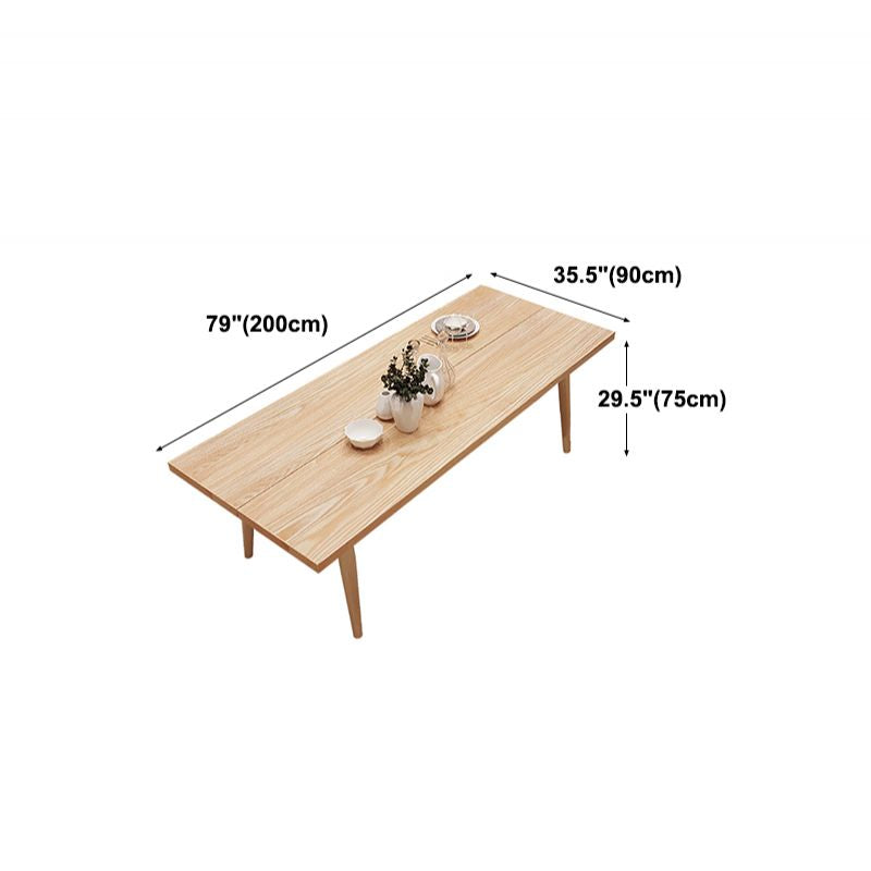 Modern Solid Wood Dining Room Collection Rectangle Tripod Dining Table in Natural