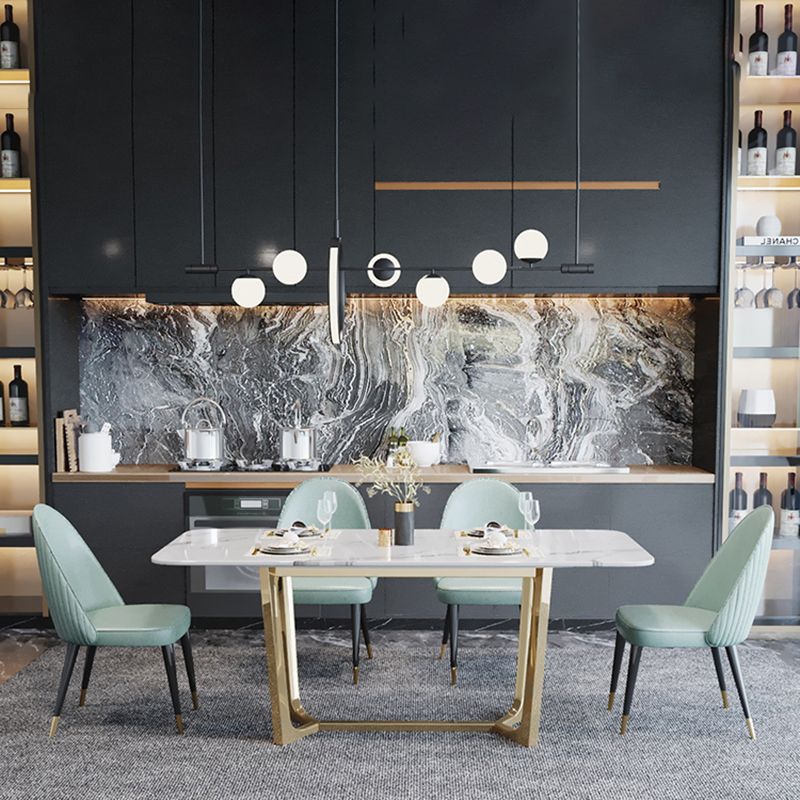 Sillas de comedor de madera Glam, sillas de comedor tapizadas sin brazos para uso doméstico (juego de 2)