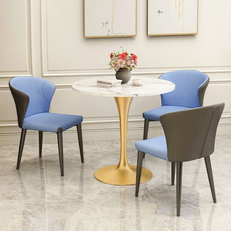 Modern Round Dining Table for Kitchen Dinette Table with Metal Tulip