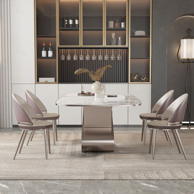 Designer Style 1/4/5/6/7/9 Pieces Dining Table Set Rectangle Sintered Stone Top Table Set