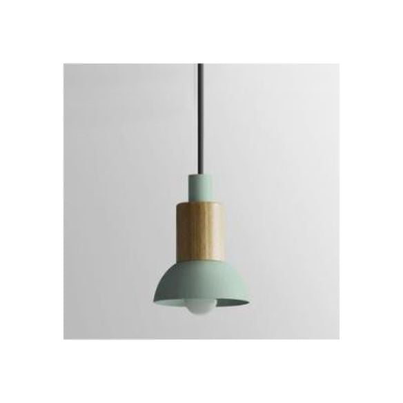 Barrel/Dome/Cone Metal Suspension Pendant Modernism 1 Light White/Yellow/Green Hanging Ceiling Light