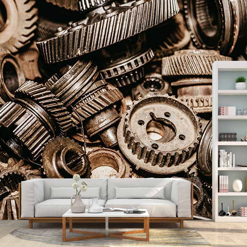 Modern Style Mural Wallpaper Gears Photography Indoor Wall Mural