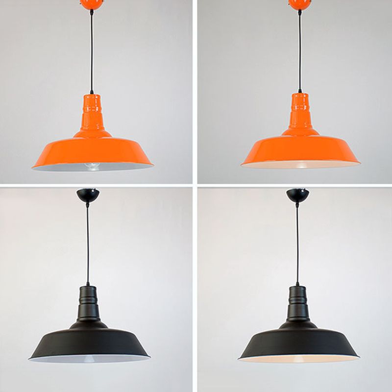 Modern Industrial Barn Shade Hanging Light, Macaron Metal 1-Light Pendant Lighting
