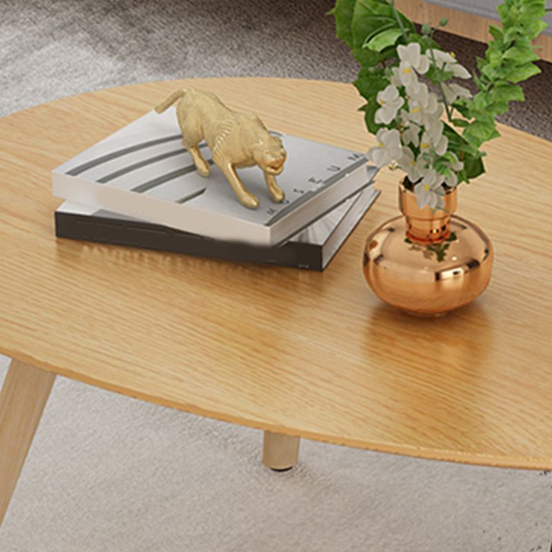 Solid Wood 3 Legs Coffee Table Set Modern Geometric Cocktail Table