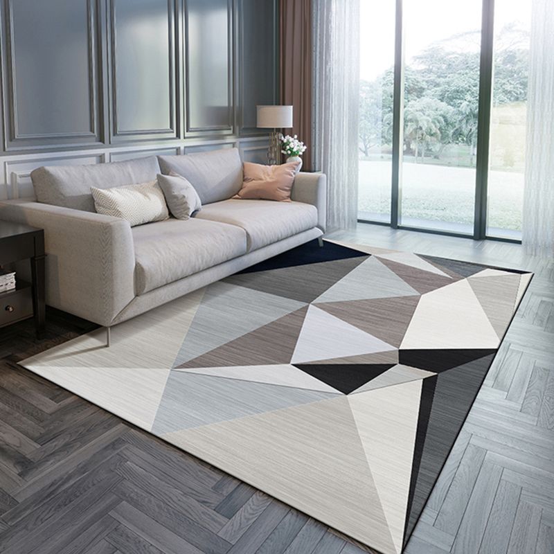 Simple Geo Print Rug Multi-Color Modern Indoor Rug Cotton Blend Non-Slip Backing Pet Friendly Carpet for Parlor