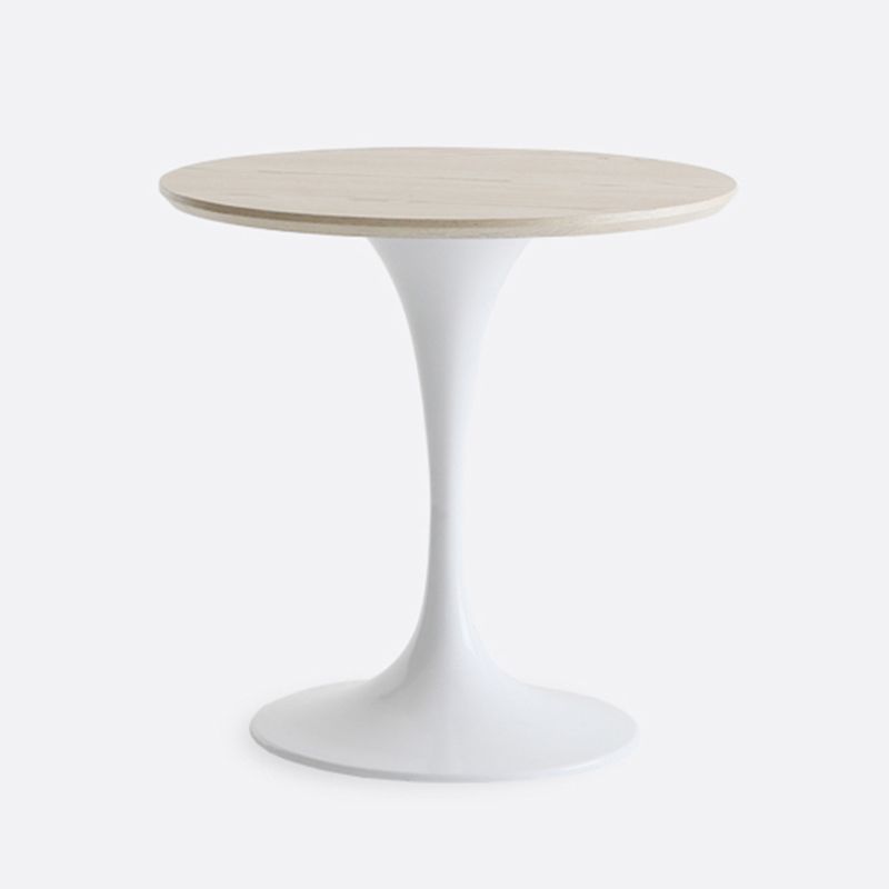 Contemporary Solid Wood Round Shape Dining Table Kitchen Standard Dining Table with Pedestal Base