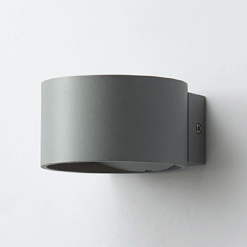 Half Cylinder Metal Wall Light Modern Style 2 Lights Wall Mounted Light Fixture