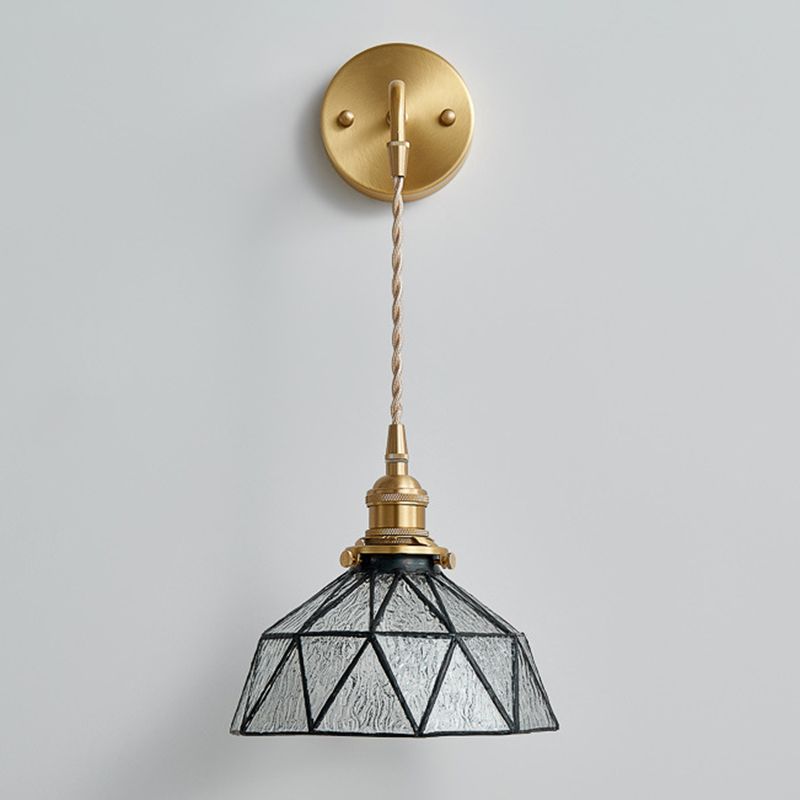 Geometric Shape Glass Wall Light Industrial Style 1 Light Wall Light Sconce