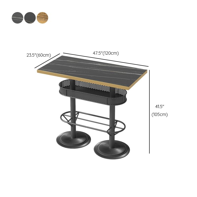 Industrial Style Bar Height Table Cafe Bar Dining Table with Storage