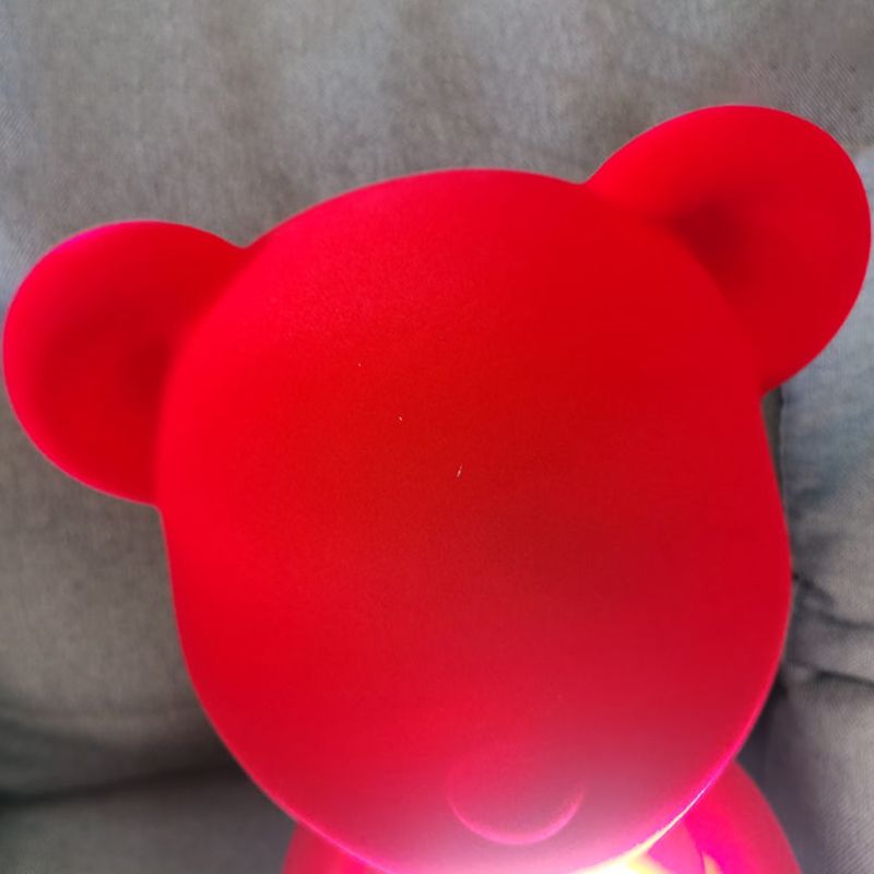 Lámpara de mesa de oso de macarrones 1 luces de escritorio con sombra de vidrio para dormitorio
