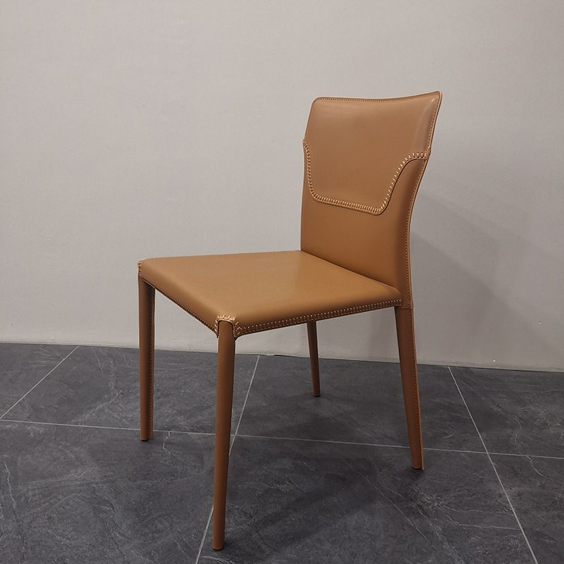 Contemporary Upholstered Dining Chair Faux Leather Kitchen Dining Armless Chair