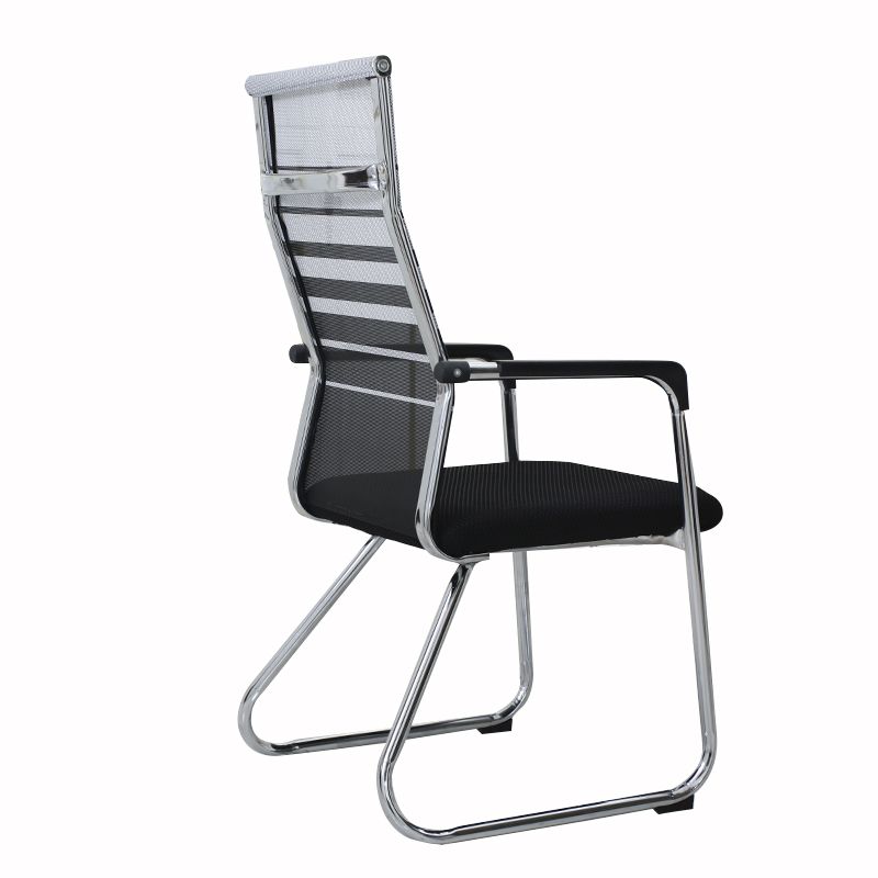 Contemporary Fixed Arms Desk Chair Ergonomic Mid-Back Desk Chair