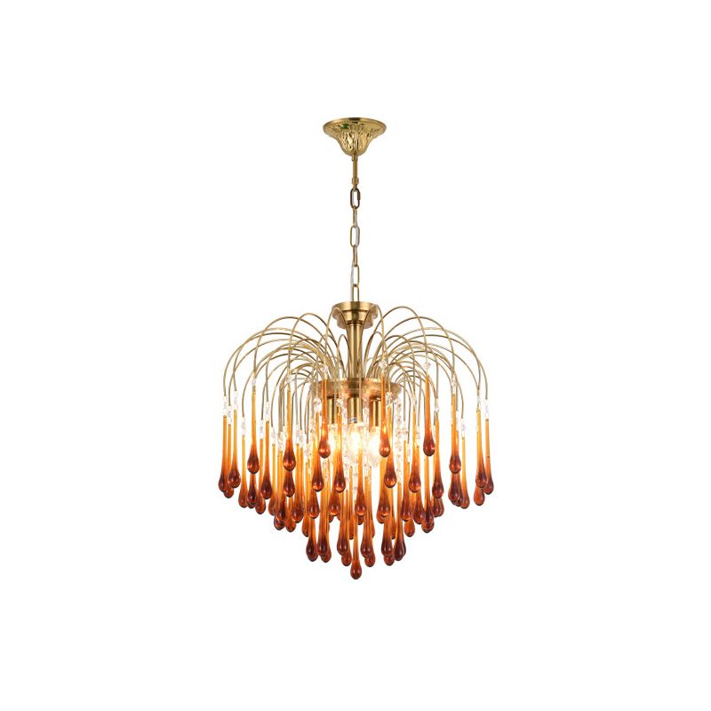American Metal Chandelier Brown Brawn Tecrid Hasped Hanging Light for Bedroom