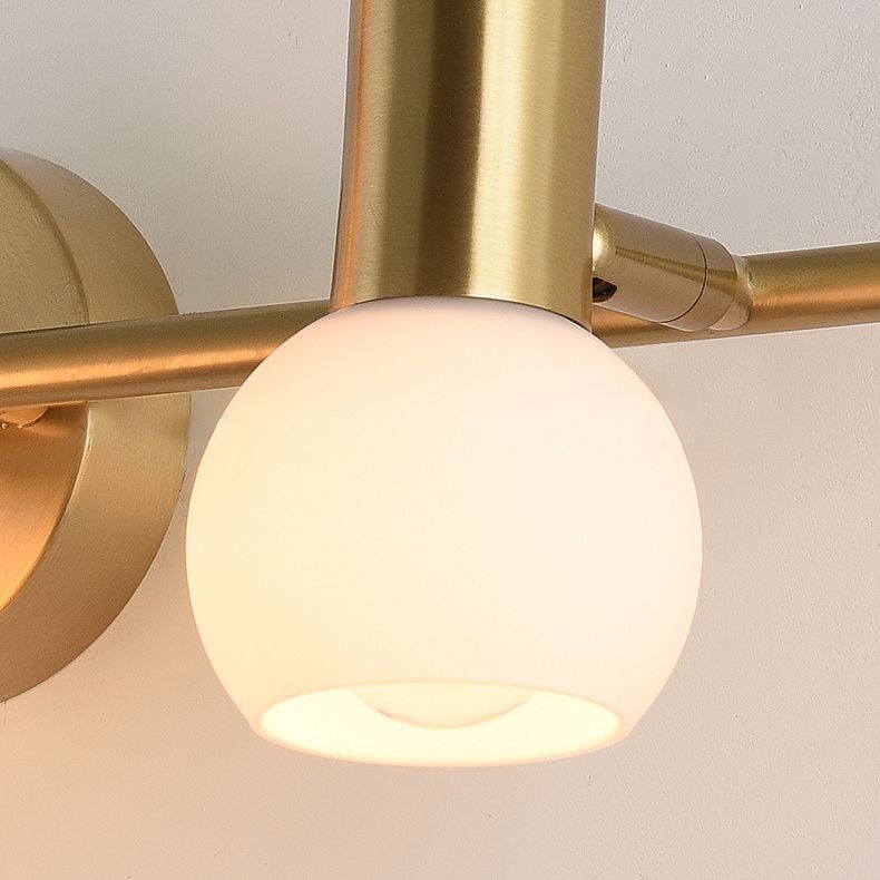 Nordic Messing Eitelkeitsbeleuchtung Ideen gefrostete Glasschattenschatten -Eitelkeitslampe für Badezimmer