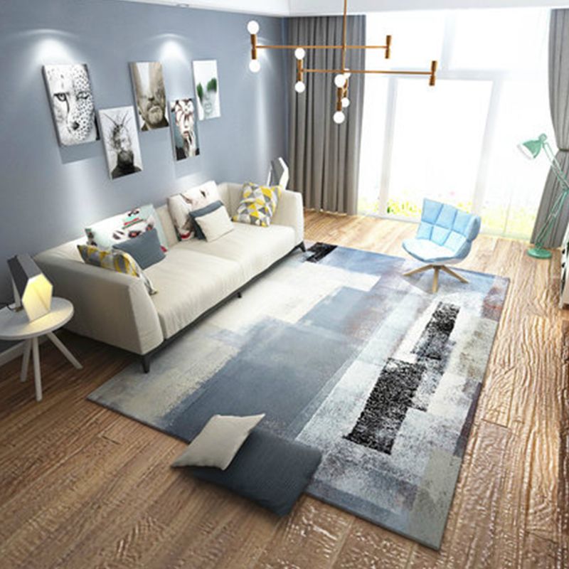 Modern Home Decor Rug Multi Color Abstract Print Area Carpet Synthetics Non-Slip Backing Pet Friendly Rug