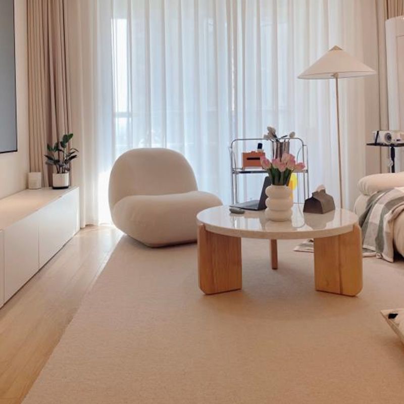 3 Legs Coffee Table Contemporary Round Stone Coffee or End Table