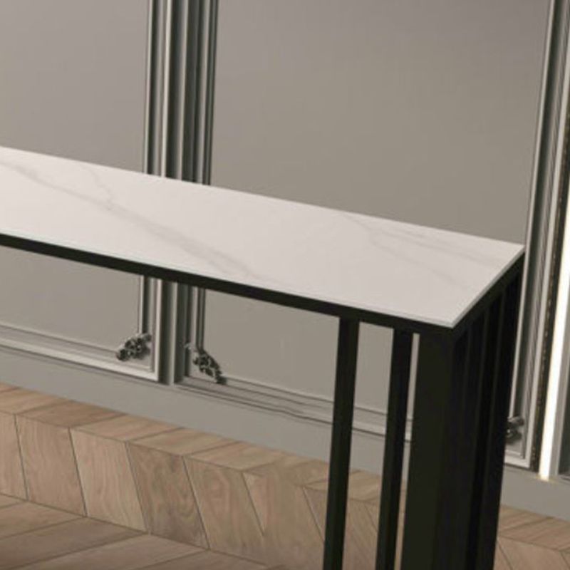 Metal Double pedestal Bar Table Modern Rectangle Bar Height Table