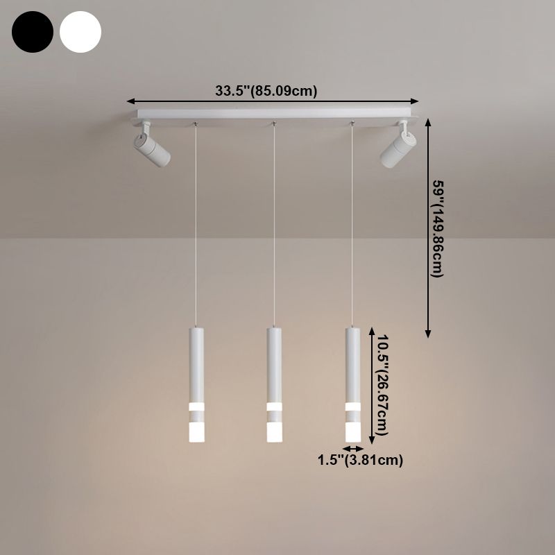 Luz colgante cilíndrica moderna lámpara de lámpara simple para comedor para comedor