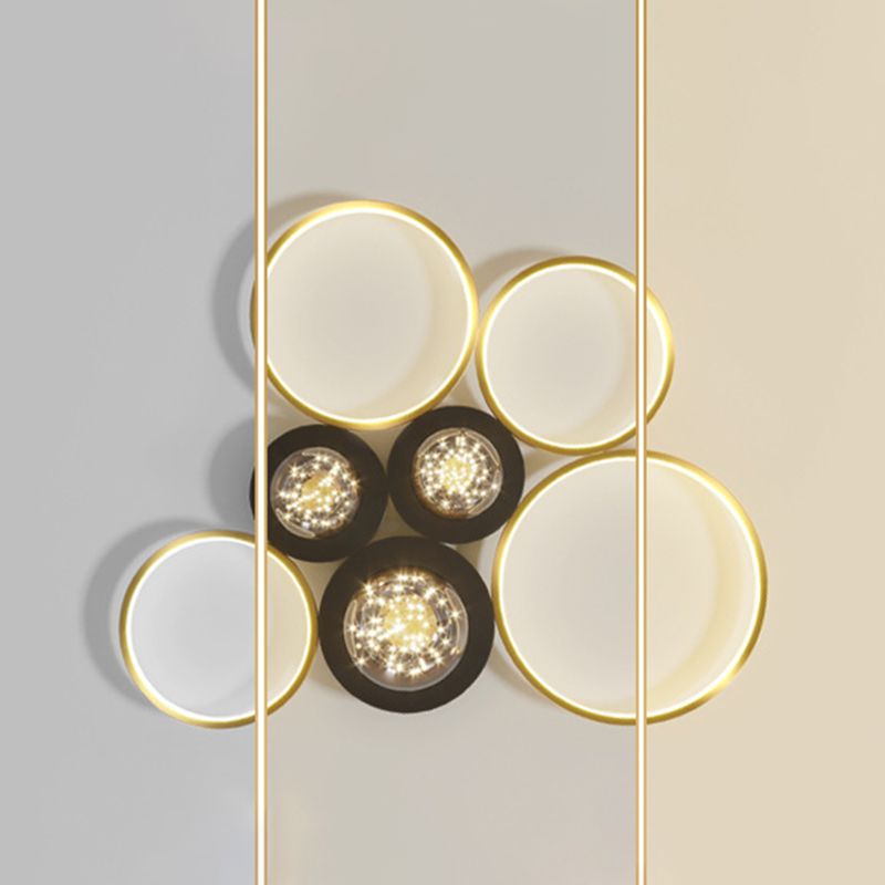 Moderne plafondlamp LED-cirkellicht Zwart Creatief foyerslaapkamerlicht