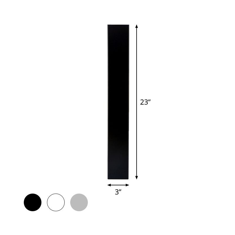 Simplistic Style LED Wall Lighting with Aluminum Shade Black/White Finish Linear Sconce Lighting for Bedroom