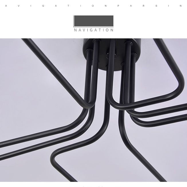 Open bol metalen spinnen plafondlicht industriële stijl multidichte semi-spoeling mount lamp voor woonkamer