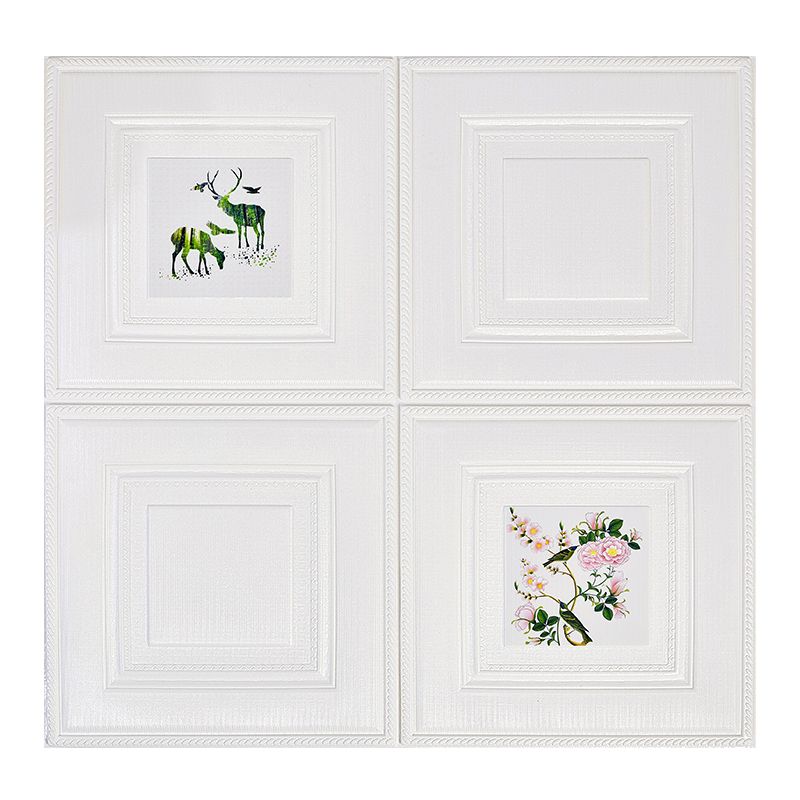Modern Wall Panel Cartoon Print Peel and Stick Waterproof Wall Paneling