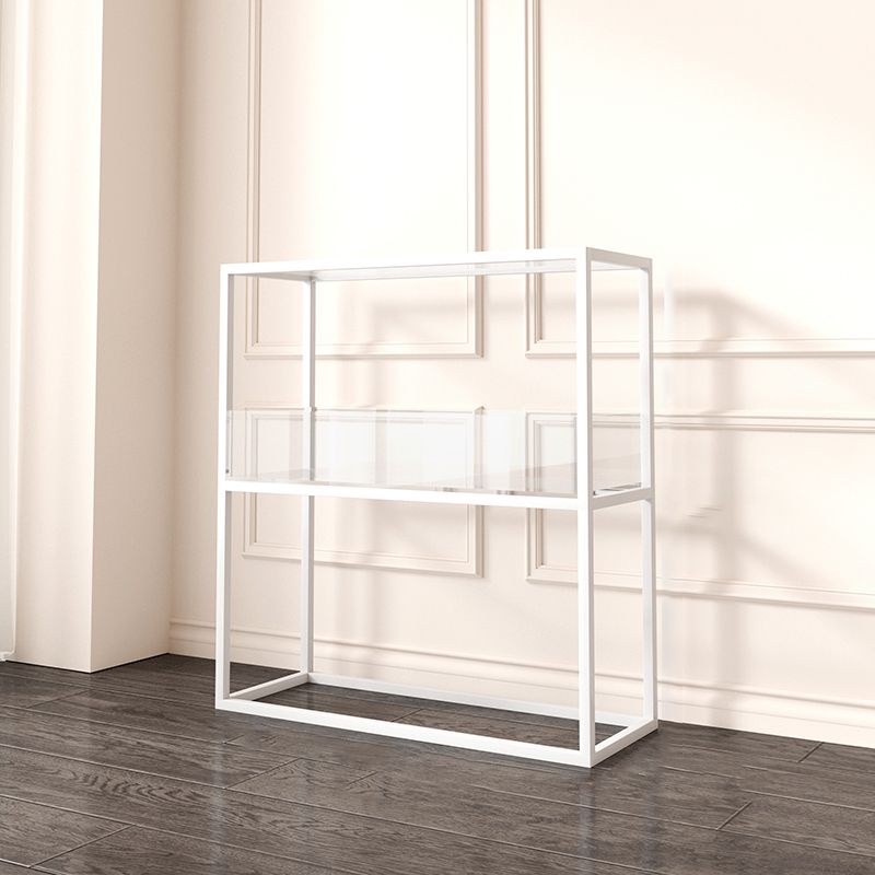 1-Tier Standard Bookshelf Modern Style Open Back Acrylic Bookcase