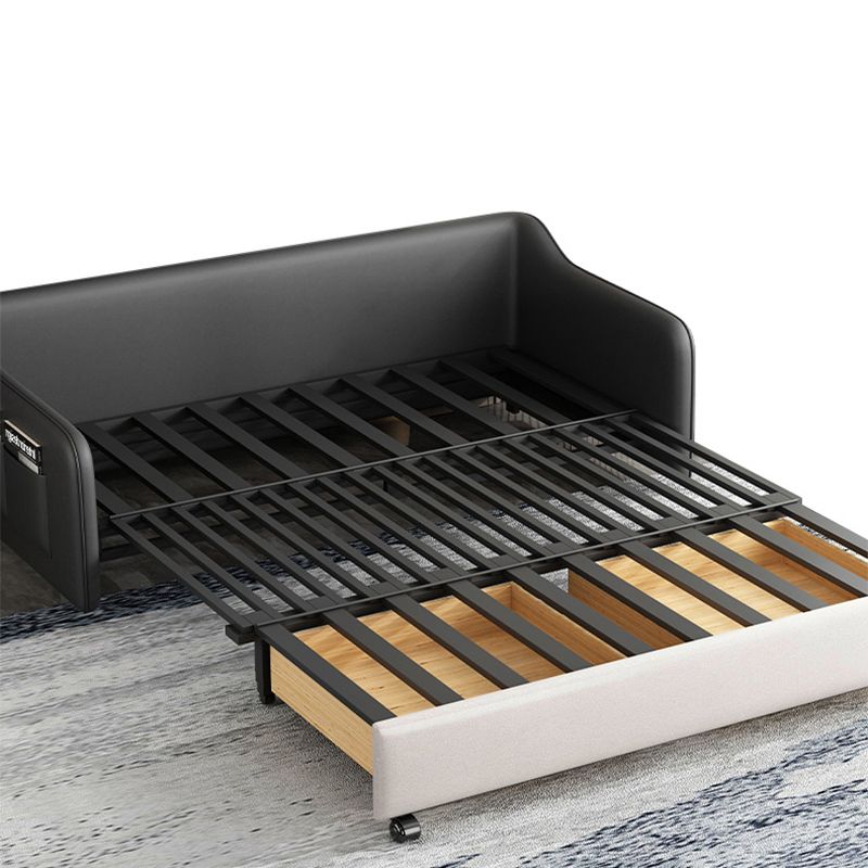 Faux leather Sleeper Sofa 32.28" Wide White Sofa Bed with Cushion Back