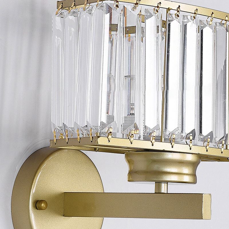 Rectangle Clear Crystal Wall Lamp Modernism 1 Light Gold Finish Wall Lighting Fixture for Corridor