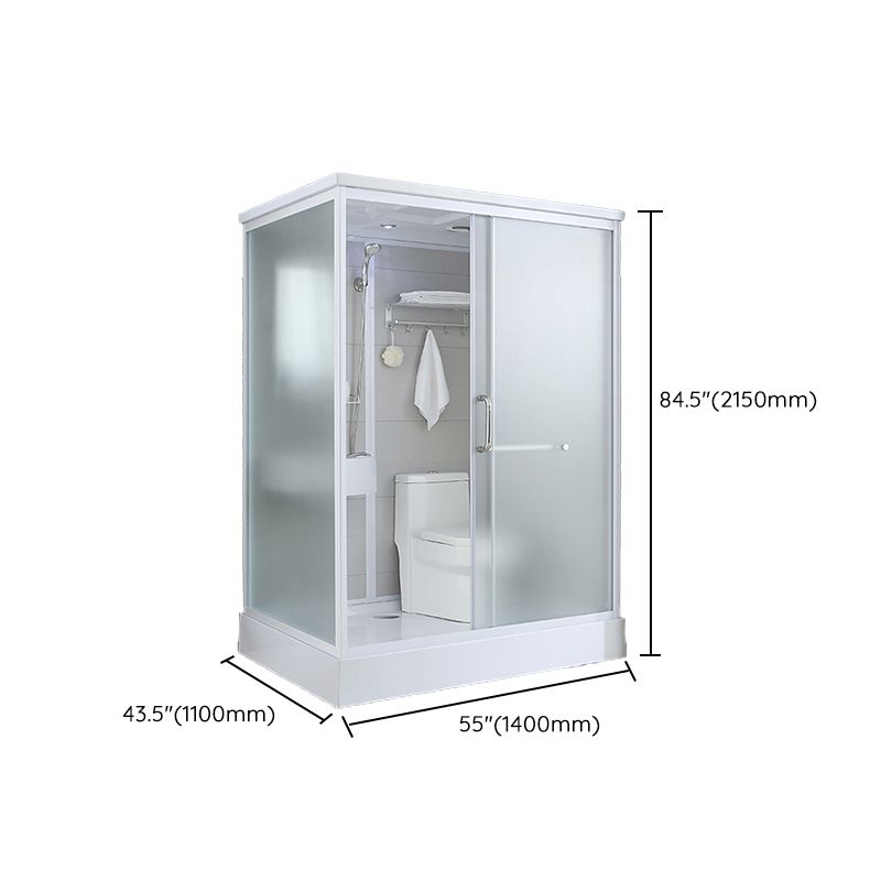 Single Sliding Rectangle Shower Kit Tempered Framed Shower Stall