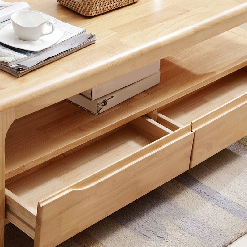 Contemporary 4 Legs Solid Wood with Drawer Rectangular/Square Coffee Table