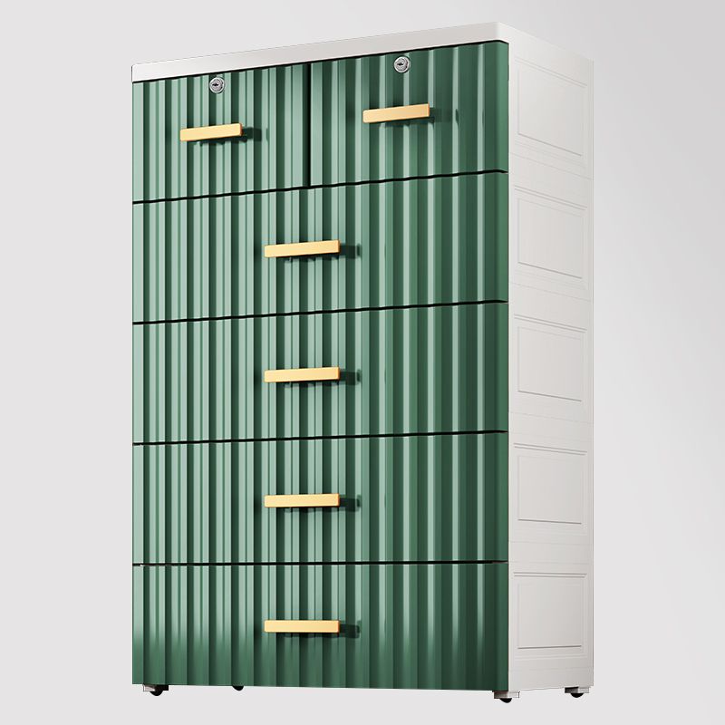 6-drawer Modern Plastic Storage Cabinet Non-Hanging Wardrobe Armoire