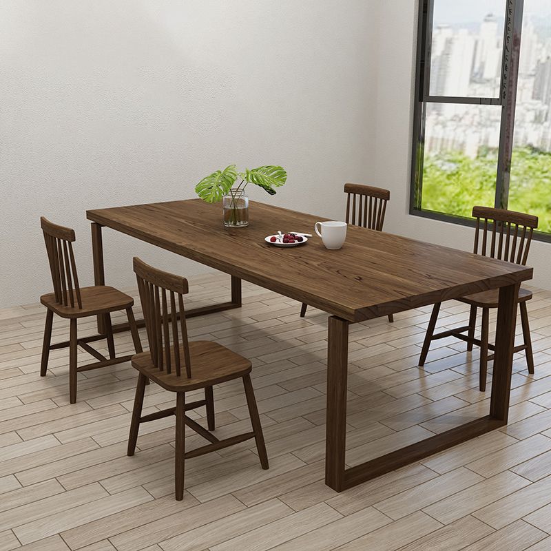 Industrial Medium Wood Furniture 1/4/5 Pcs Standard Height Dining Room Table Set