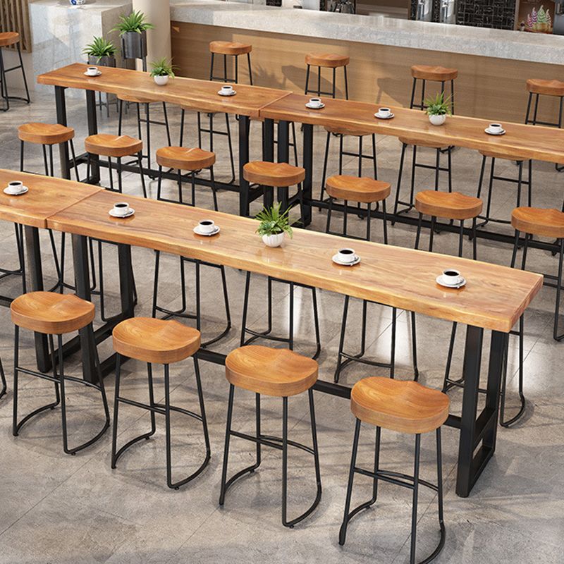 Modern Metal Base Bar Table Rectangle Bar Table with Black Base