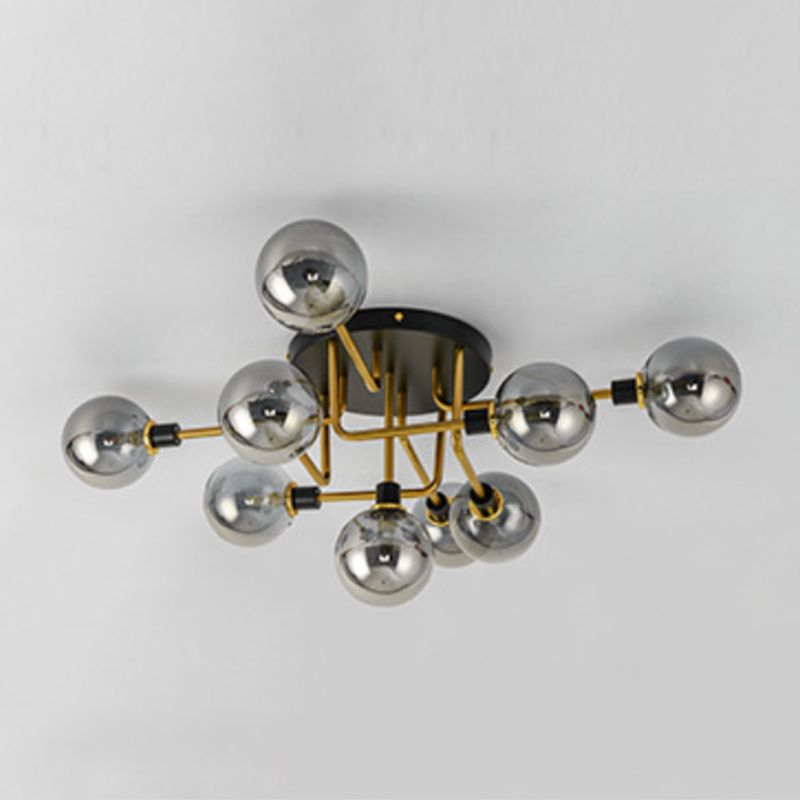 Forma de bola de vidrio al ras del techo de techo moderna luces múltiples iluminación de montaje al ras de color