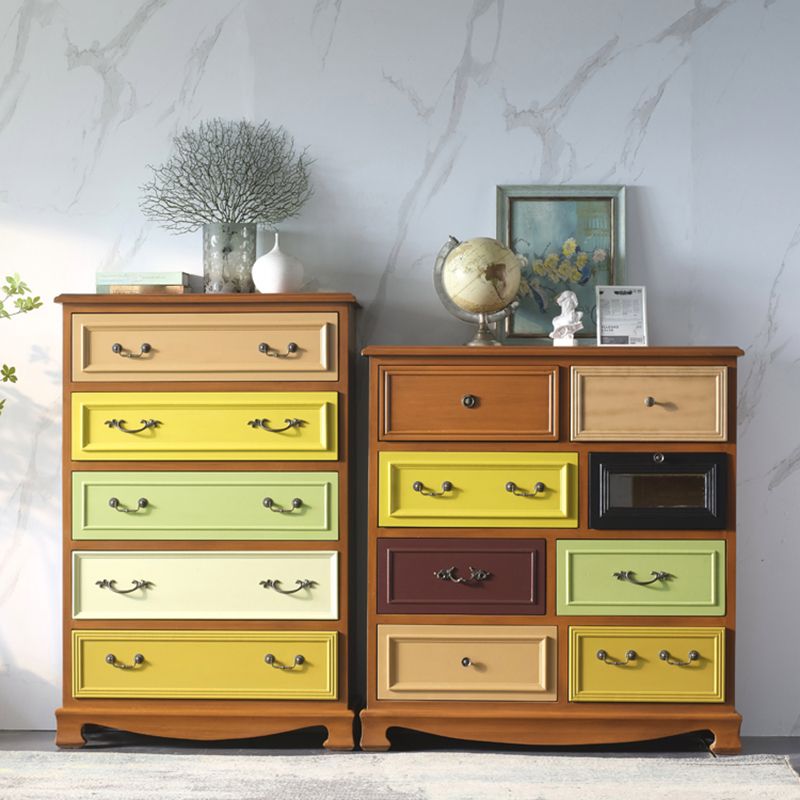 Coastal Storage Chest Solid Wood Storage Chest Dresser with 5/8 Drawers