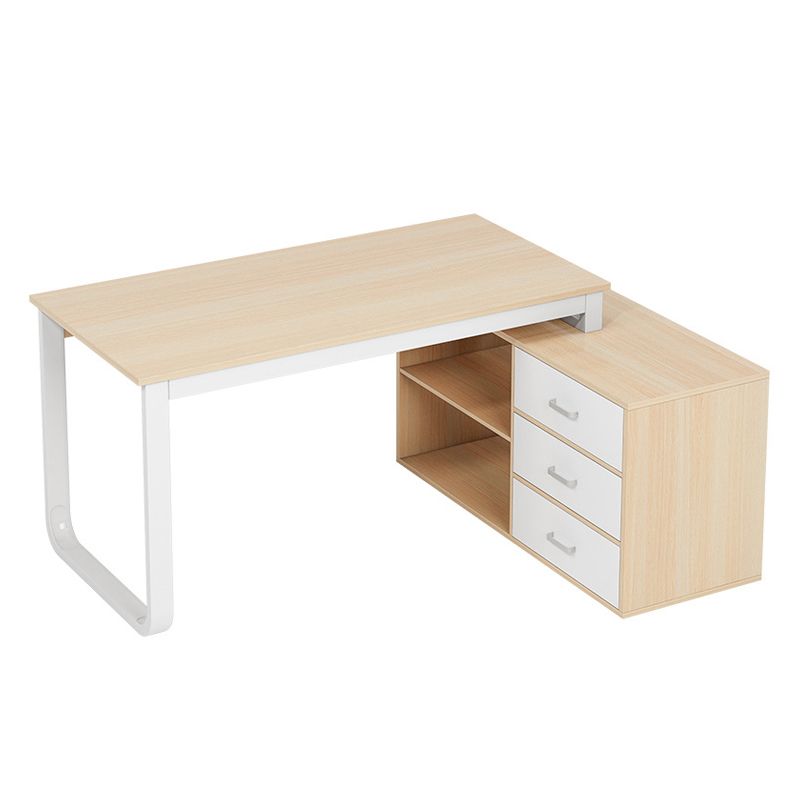 Corner Contemporary Writing Desk Manufactured Wood Desk with Drawer