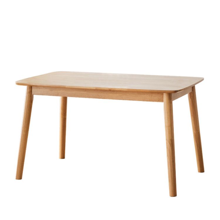 Solid Wood Dining Table Rectangle Contemporary Dining Table with 4 Legs